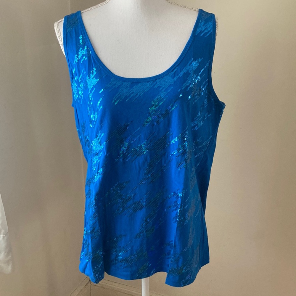 Lane Bryant Blue Sequin Tank